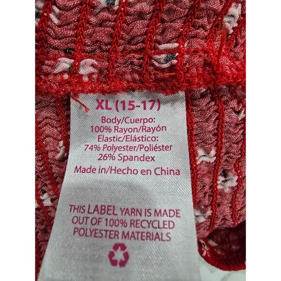 Red Floral Smocked Tank - XL - Picture 5 of 6